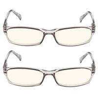 2 Pair Computer Glasses Blue Light Filter Women (Grey Frame, 0.50)