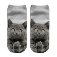 Funny Knit Socks Novelty Cat Pattern Cozy Ankle Socks Fall Winter Socks for Women Girls Casual Socks School Cat Socks Gift for Best Friends,Sister,Daughter