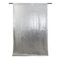 San Tungus Silver Karaoke Show Birthday Photo Booth Sequin Wedding Backdrop Curtains, 2ftx8ft