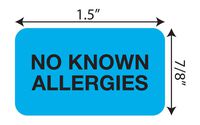 Tabbies Medical Allergy Label, Light Blue, 1-1/2"W x 7/8"H,"NO Allergies" 250 Labels/Roll (MAP1510)