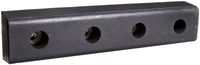 Rubber Molded Dock Bumper, Rectangular, 4 Holes, 20" Length, 4-1/2" Width, 3" Depth