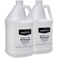 AmazonBasics All Purpose Washable School Liquid Glue, Great for Making Slime, 1 Gallon Bottle, 2-Pack