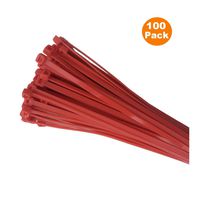 100 x Red Nylon Cable Ties 200 x 4.8mm / Extra Strong Zip Tie Wraps