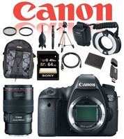 Canon Dental and Dermatology Kit EOS 6D 20.2 MP CMOS Digital SLR Camera with 3.0-Inch LCD (Body Only) w/ Canon EF 100mm f/2.8L IS USM Macro Lens, Canon MR-14EX II Macro Ring Lite, 32GB