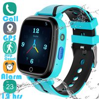 YENISEY Kids Smart Watch GPS Tracker - 2019 Waterproof 12 Hrs Children Smart Watches with 1.4" Touch Screen SOS Phone Call Talkie Walkie Pedometer for Boys Girls 4+ (Blue GPS)