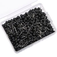 500 Pack Map Push Pins Map Tacks Small Size (Black, 1/8 Inch)