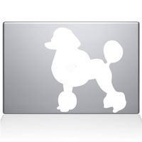 The Decal Guru Poodle Love Silhouette Decal Vinyl Sticker, 11" MacBook Air, White (2338-MAC-11A-W)