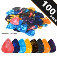 100pcs Medium Size Guitar Picks Sampler Value Pack 0.71mm Thickness