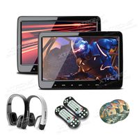 XTRONS 10.1" Car Headrest DVD Player with HDMI Port, Dual TFT Screen Portable DVD Players for Car Backseat Headrest Mount Monitor Supports Video Games CD/USB/SD with 2pcs IR Wireless Headphones