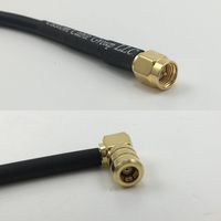 3 feet RFC195 KSR195 SMA MALE to SMB FEMALE ANGLE Pigtail Jumper RF coaxial cable 50ohm High Quality Quick USA Shipping