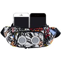 Fanny Pack with Bluetooth Speaker, Durable Bluetooth Speaker Fannypack with 8W Louder Sound, 10H Playtime Waist Bag for Parties, Beach, Festival Works with iPhone Xs MAX, XR, 8 Plus, Android