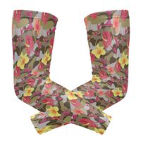 Fashion Sports Arm Supports Color Flower Camo Basketball Shooter Sleeves Sunscreen Cuff Stretched Fabric for Football, Volleyball, Baseball Protection, Youth & Adult Sizes(1 Pair)