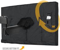 Outdoor TV Cover 40 - 43 Inch LED Flatscreen TV With Bottom Cover | Weatherproof and Dust-Proof Material | Universal Wall Mount Wall Bracket and Stand Compatible | Heavy Duty Smart TV Remote Cover