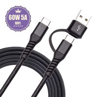 USB Type-C 10ft USB-C to C Cable QC & PD 2-in-1 SMALLElectric USB Type C Fast Charger Cord Compatible with MacBook iPad Pro Case,Google Pixel XL,Nintendo Switch,Nexus,Samsung Galaxy S9 Note S8 Plus.