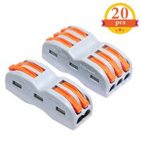 Lever-Nut Compact Splicing Wire Connector Box,2 and 3 Circuit Conductor Connector (SPL-3/SPL-2, 20PCS)