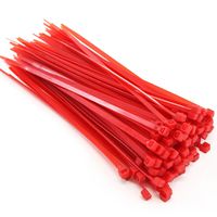 100 Pack Heavy Duty 8 Inches (50lbs) Zip Cable Tie Down Strap Wire Uv Red Nylon Wrap