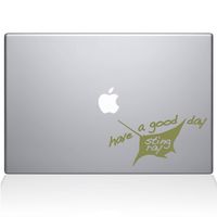 The Decal Guru Have a Good Day Sting Ray MacBook Decal Vinyl Sticker - 13" MacBook Pro (2015 & Older) - Gold (1079-MAC-13P-G)