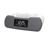 Sangean RCR-20 FM-RDS (RBDS) AM/Bluetooth/Aux-in/USB Phone Charging Digital Tuning Clock Radio with Battery Backup (Gray/White)