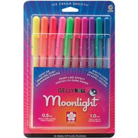Sakura Gelly Roll Moonlight Pen Set, 1 mm Bold Tip, Assorted Colors, Pack of 10