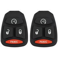 qualitykeylessplus Two Replacement 4 Button KOB Remote Start Rubber Pads for Chrysler Dodge Jeep with Free KEYTAG