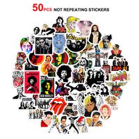 Best Punk Rock Band 50 PCS Not Repeat Stickers Pack Rock and Roll Music Stickers Vinyl Waterproof Decals for Electric Guitar Bass Drum Laptop Skateboard Motorcycle
