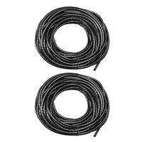 uxcell 2pcs Spiral Wire Wrap Cable Wrap Cord 1/4-inch x 14m Black PE Polyethylene Tubing for Computer Cable