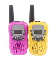 Xiaoyu 2PCS T-388 Kids Walkie Talkie 0.5W 8 Channel 2 Way Radio for Children with Flashlight, Rose & Yellow