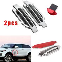 CHAMPLED New 2pcs Side Body Marker Fender Air Wing Silver Vent Trim Cover Chrome for All The Car for All The Car for Acura Nissan Mitsubishi Subaru Mazda
