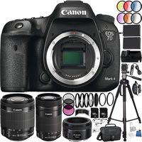 Canon EOS 7D Mark II DSLR Camera 39PC Kit - International Version (No Warranty) w/EF-S 18-55mm f/3.5-5.6 is STM Lens, EF-S 55-250mm f/4-5.6 is STM Lens, EF 50mm f/1.8 STM Lens, More
