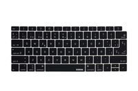XSKN Spanish Language Keyboard Cover Compatible New MacBook Air 13" 13.3-inch with Touch ID Retina Display (A1932, 2018 Release) Soft-Touch Ultra Slim Silicone Protective Skin US&EU Version (Black)
