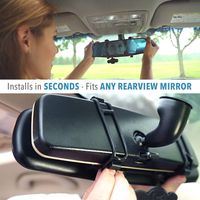 Official HD Mirror Cam - As Seen on TV Dash Cam 350°, Motion Detection, 2.5" LCD, 720P HD, Dashboard Camera Video Recorder with Loop Recording, Night-Mode (Original)