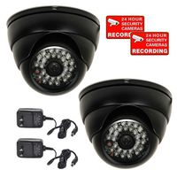 VideoSecu Security Cameras 2 Pack 700TVL Outdoor Built-in 1/3" Sony Effio CCD IR Infrared Day Night Vision 3.6mm Lens Wide Angle Dome for DVR CCTV Home System with Power Supplies AC4