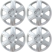 BDK KT-993-15 Silver HK993 15" Hubcaps Wheel Covers for Toyota Corolla (15 inch) - Four (4) Pieces Corrosion-Free & Sturdy - Full Heat & Impact Resistant Grade - OEM Replacement, 4 Pack