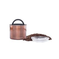 Planetary Design Airscape Coffee and Food Storage Canister - Patented Airtight Lid Preserve Food Freshness, Stainless Steel Food Container, Mocha Brown, Small 4-Inch Can