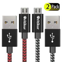 PS4 Controller Charger Charging Cable - 2 Pack 10FT Nylon Braided Micro USB 2.0 High Speed Data Sync Cord for Playstation 4, PS4 Slim/Pro, Xbox One S/X Controller, Android Phones (2 Pack)
