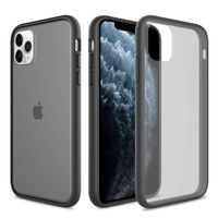 Elegant Choise for iPhone 11 Pro Max Case 6.5 Inch (2019) Support Wireless Charger Hybrid Clear Ultra Thin Slim Fit Frosted Translucent Shockproof Anti-Scratch Non-Slip Rugged Protective Cover(Black)