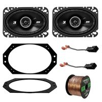 97-06 Jeep Wrangler Speaker System Bundle With 2 Kicker 40CS464 4x6" 150 Watt Car Audio Speaker + Metra 82-1011 Speaker Adapter Plate + 72-6512 2-Pin Speaker Connector + Enrock 50ft 16g Speaker Wire