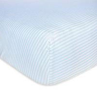 Burt's Bees Baby - Fitted Crib Sheet, Boys & Unisex 100% Organic Cotton Crib Sheet For Standard Crib and Toddler Mattresses (Sky Blue Thin Stripes)