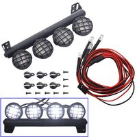 ShareGoo RC 4Led LED Light Bar Headlight Metal Roof Lamp for Traxxas TRX4 Axial SCX10 90046 D90 RC4WD 1/10 RC Rock Crawler,100mm/3.9"