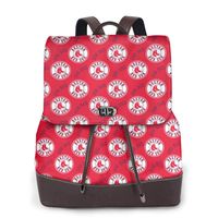 Explosive Camellia Boston Women Soft Leather Backpack Vintage Laptop Bookbag, College School Bookbag Ladies Weekend Travel Daypack