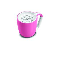 GEAR4 Espresso Small Coffee Cup Style Bluetooth Speaker with Carabineer Handle Clip (Pastel Pink)