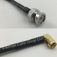 10 feet RG58 BNC MALE to SMA MALE ANGLE Pigtail Jumper RF coaxial cable 50ohm High Quality Quick USA Shipping