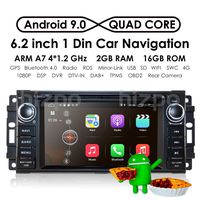 hizpo Android 9.0 OS 6.2 Inch 1 Din Car Navigation DVD Player Radio Stereo Fit for Jeep Wrangler Chevrolet Dodge Chrysler with Mirrorlink Bluetooth WiFi 4G RDS OBD2 DVR DAB+ TPMS