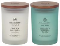 Chesapeake Bay Candle Scented Candles, Peace + Tranquility & Balance + Harmony, Medium (2-Pack)