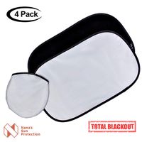 Total Blackout Sun Shade (4 Pack)-19"x 12" Window Stick-on Cling Removable peelable Sunlight Glare UV Rays Protection for - Baby Side Window Car Sunshades Office Sunshade/Tesla Sunroof Sunshade