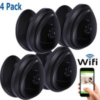 iSmart Security 4 Pack Mini IP Camera, 1280x720p Home Surveillance Camera Wireless IP Camera With Built In Microphone WiFi Security Camera, Motion Detection Black