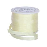 Threadart 100% Pure Silk Ribbon - 4mm Lemon Yellow - No. 655-3 Sizes - 50 Colors