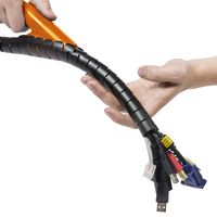 D-Line Cable Zipper Cord Organizer 8.2 Foot | Cable Management Tube | Popular Sleeve for Long Cable Runs | Zip Tool Included | 1" Diameter, Black