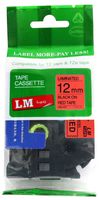 LM Tapes - Premium 1/2" Black Print on Red Label Compatible with P-Touch TZe-431 Tape TZ-431 and Comes with a Great Tape Color/Size Guide for Easy reordering.