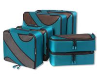 Bagail 6 Set Packing Cubes,3 Various Sizes Travel Luggage Packing Organizers(Teal)